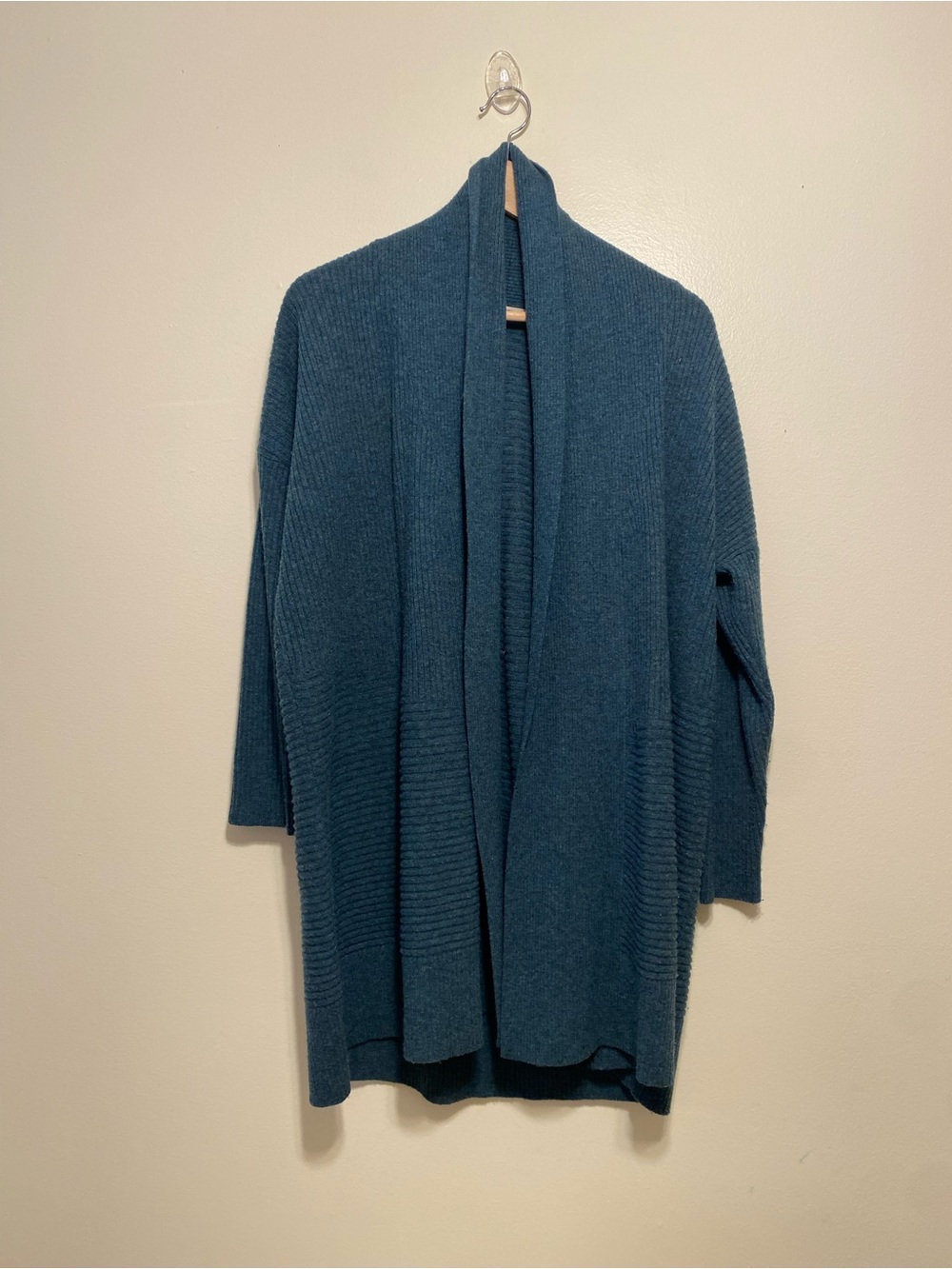 Woo lovers Open-Front Teal Women's Sweater Cardigan. Size M
